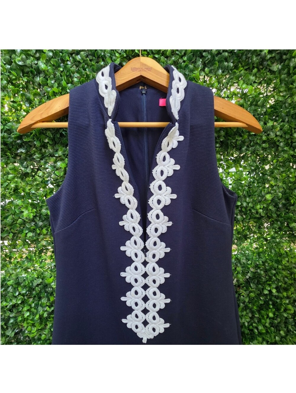 Lilly Pulitzer Callista Shift Dress Navy White Soutache Trim XS - Picture 5 of 14